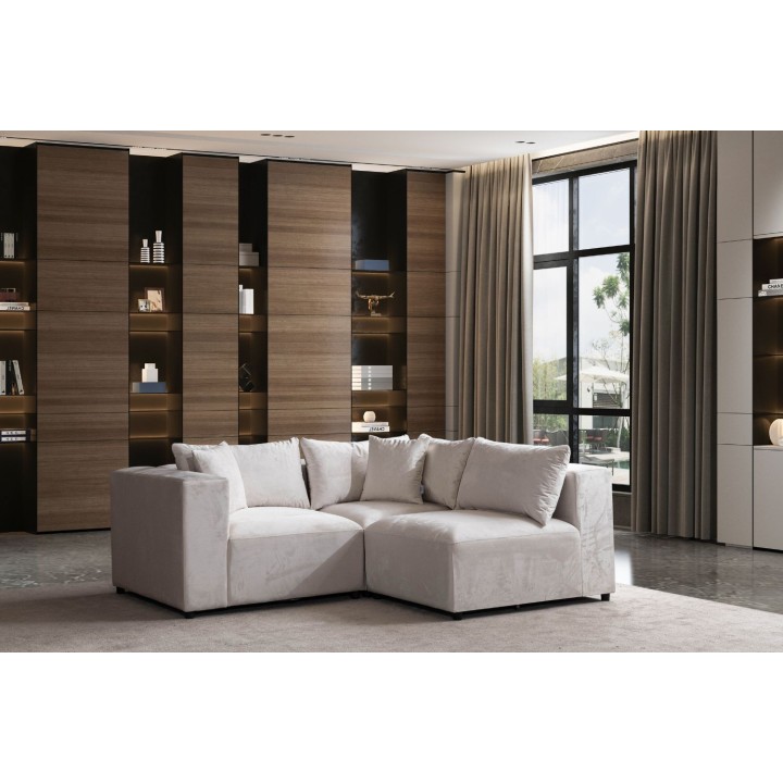 Canapé Modulable Azra Velour blanc
