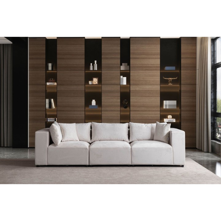 Canapé Modulable Azra Velour blanc