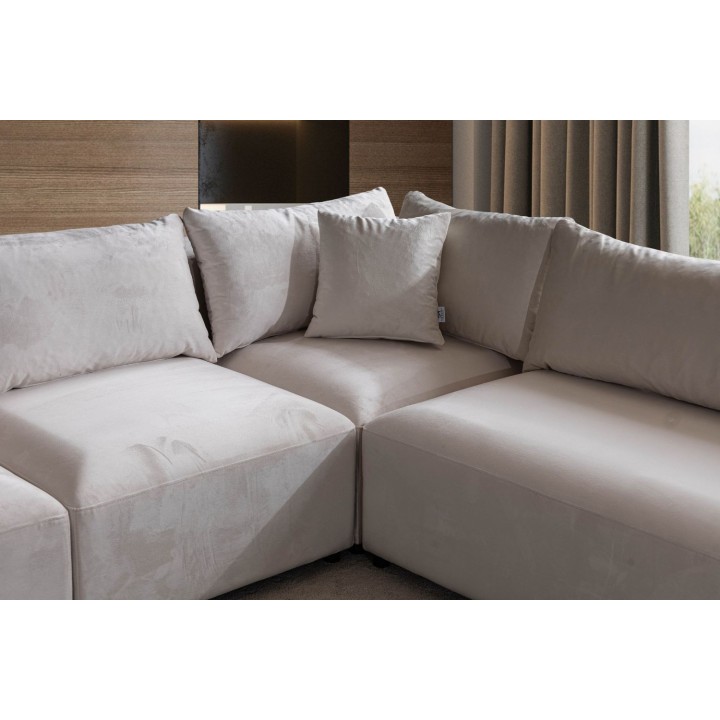 Canapé Modulable Azra Velour blanc