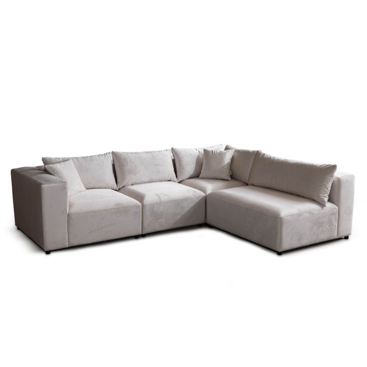 Canapé Modulable Azra Velour blanc
