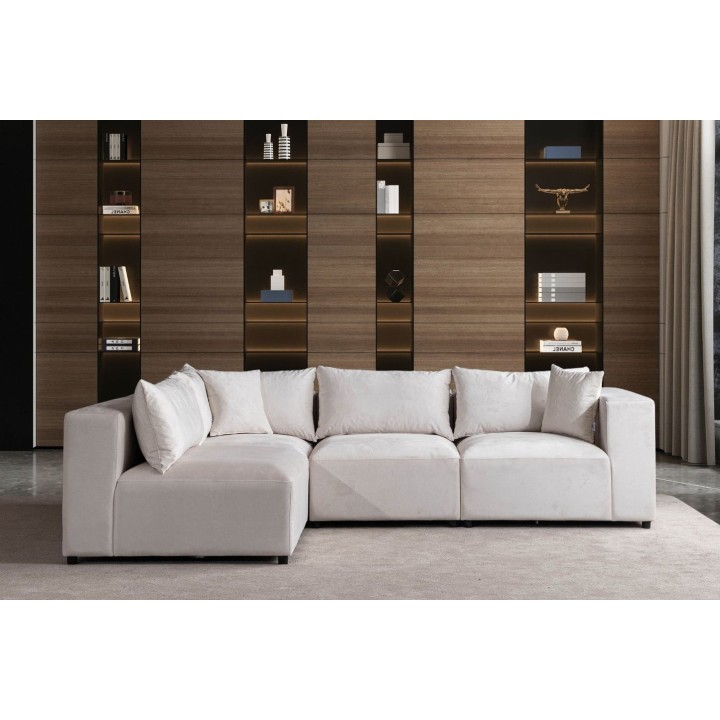 Canapé Modulable Azra Velour blanc