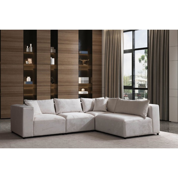 Canapé Modulable Azra Velour blanc