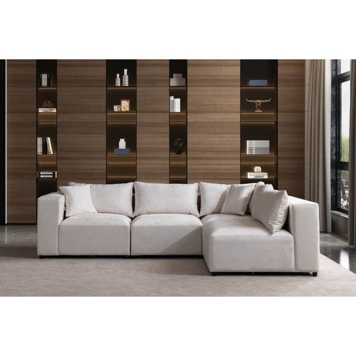 Canapé Modulable Azra Velour blanc