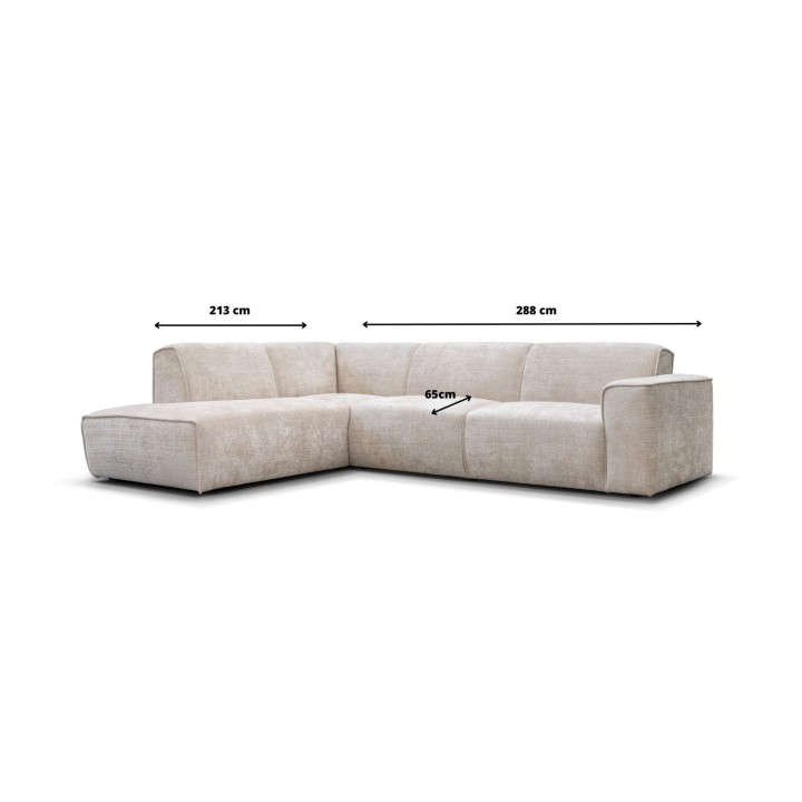 Canapé D'angle Colette tissu Marbella Beige