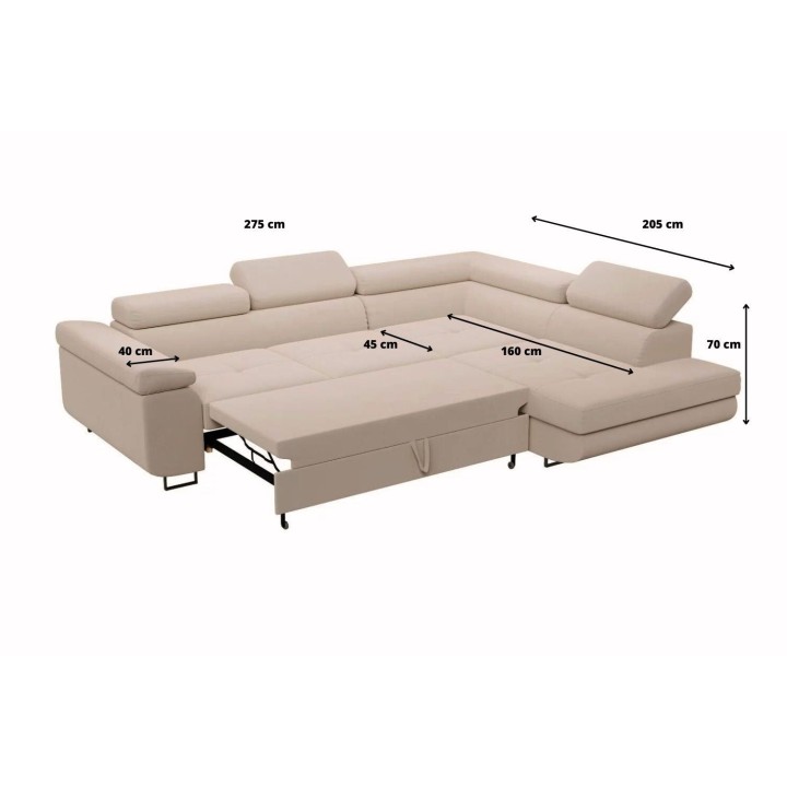 Canapé D'angle Convertible Tony Beige